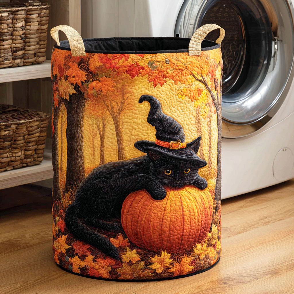 Shadow Cat Quilted Laundry Basket Father�s Day Merch Gift