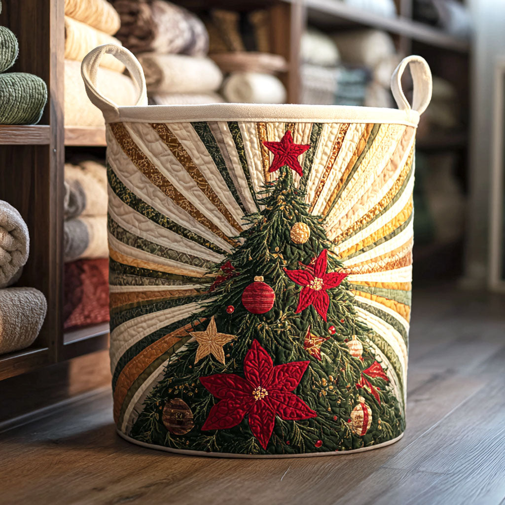 Starburst Pine Quilted Laundry Basket Holiday Gift For Laundry Lovers