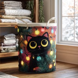 Starlit Paws Quilted Laundry Basket Birthday Merch Gift