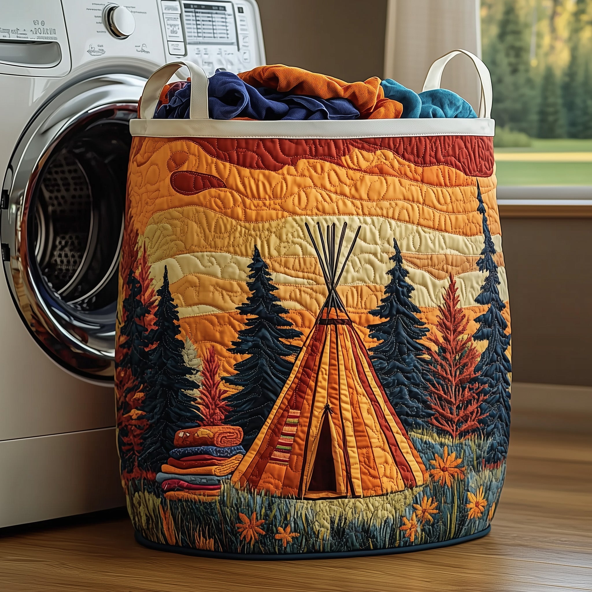 Tribal Comfort Quilted Laundry Basket Mother�s Day Merch Gift