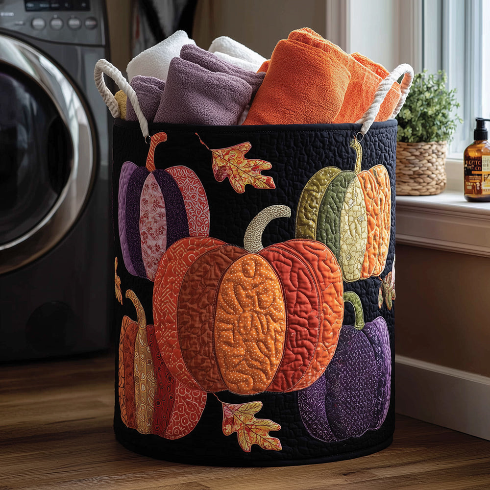 Pumpkin Patch Quilted Laundry Basket Merch For Her