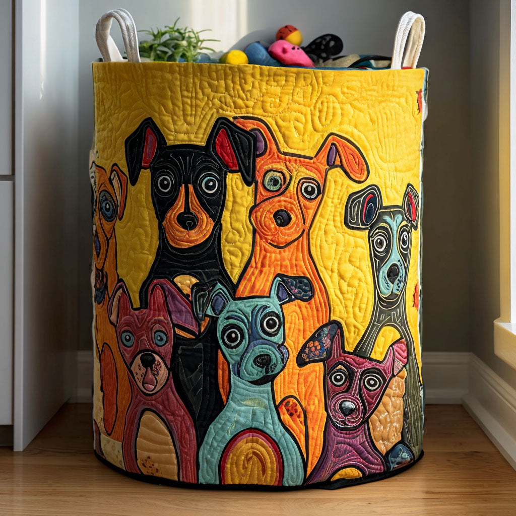 Pup Parade Quilted Laundry Basket Ideal Present For Newlyweds