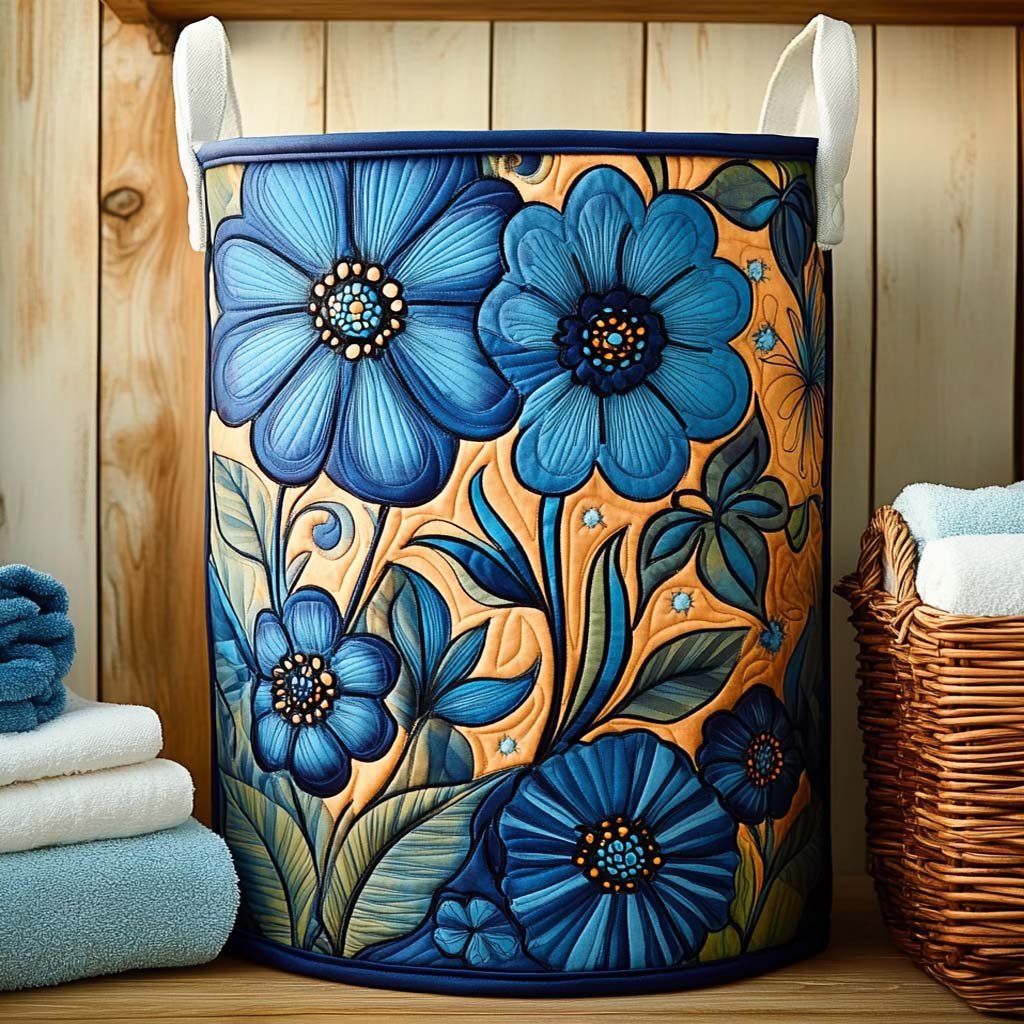 Hippie Quilted Laundry Basket Merch For Family Time