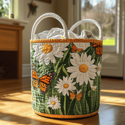 Sunflower Quilted Laundry Basket Easter Merch Gift