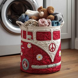 Hippie Van Quilted Laundry Basket Excellent Gift For Her