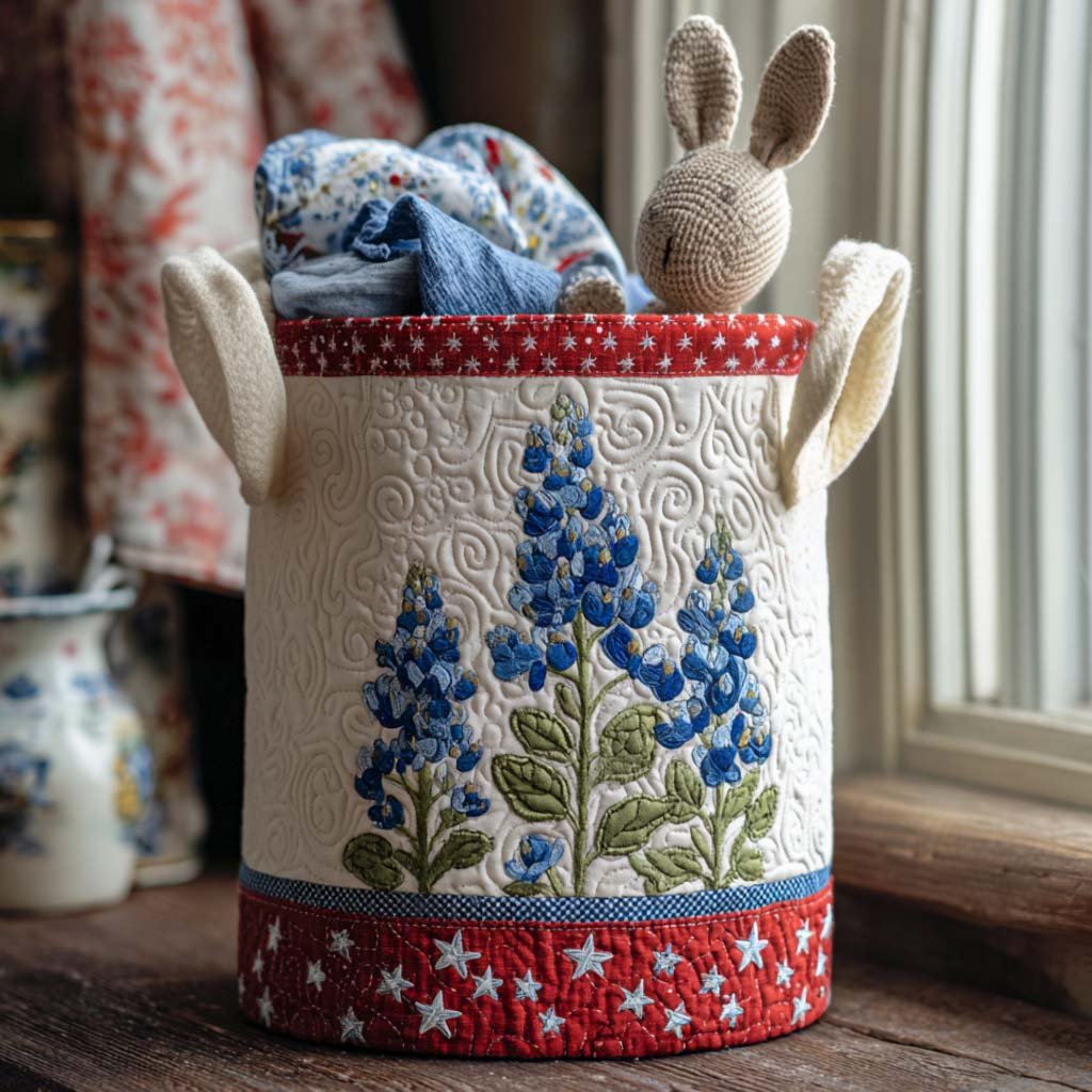 Texas Bloom Trail Quilted Laundry Basket Graduation Merch Gift