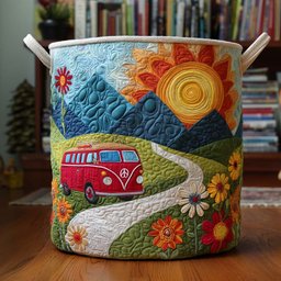Peaceful Ride Quilted Laundry Basket Perfect Gift For Apartment Living