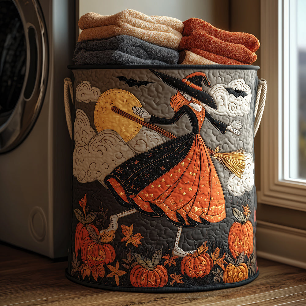 Witchy Whimsy Quilted Laundry Basket Perfect Birthday Gift Idea