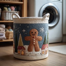 Snowy Gingerbread Laundry Basket Everyday Merch Choice