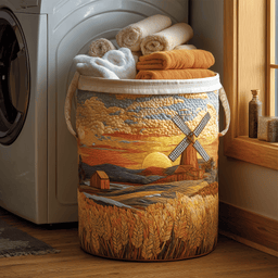 Harvest Glow Quilted Laundry Basket Gift Idea For Busy Families