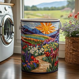 Meadow Song Quilted Laundry Basket Easter Merch Gift