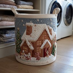 Holiday Gingerbread House Laundry Basket Merch For Home And Bedroom