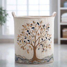 Vital Bloom Quilted Laundry Basket Summer Merch Vibes