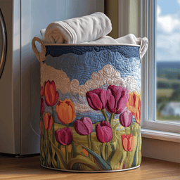 Tulip Dream Quilted Laundry Basket Mother�s Day Merch Gift