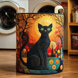 Petal Night Quilted Laundry Basket Merch For Home And Living