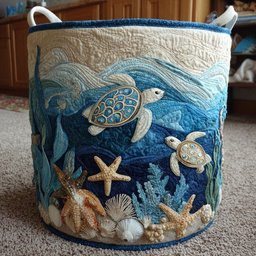 Shell Shine Quilted Laundry Basket Father�s Day Merch Gift