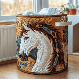 Horse Meadow Quilted Laundry Basket Perfect Birthday Gift Idea