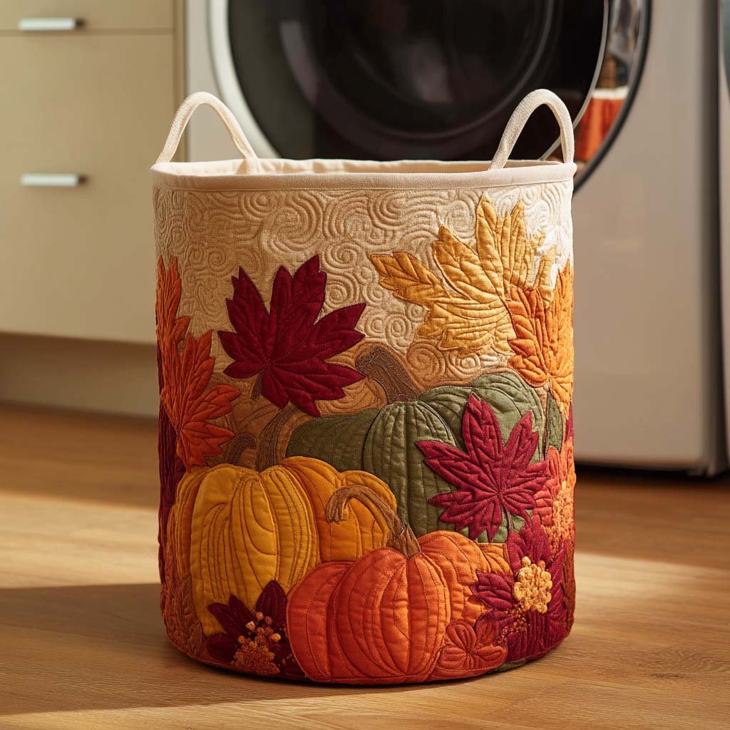 Maple Ridge Quilted Laundry Basket Merch For Friends