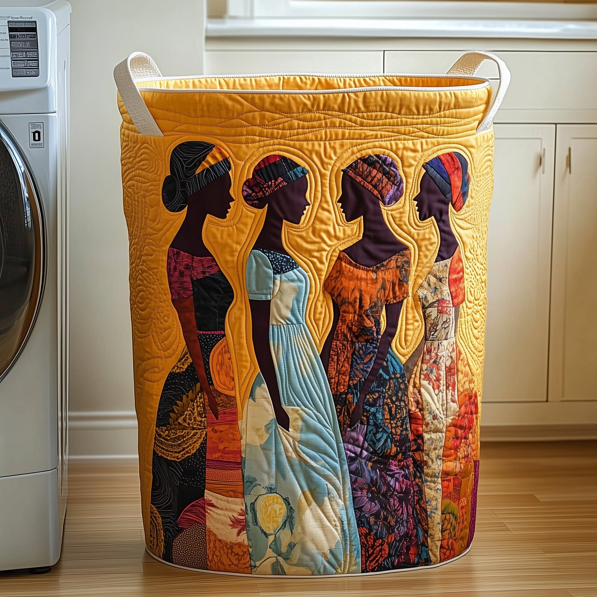 Golden Queens Quilted Laundry Basket Thoughtful Housewarming Gift