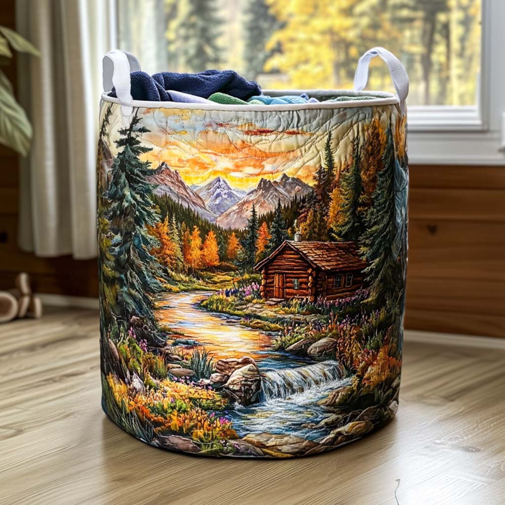 Forest Escape Quilted Laundry Basket Father�s Day Merch Gift