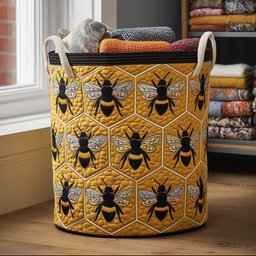 Honey Bee Quilted Laundry Basket Creative Gift For Family