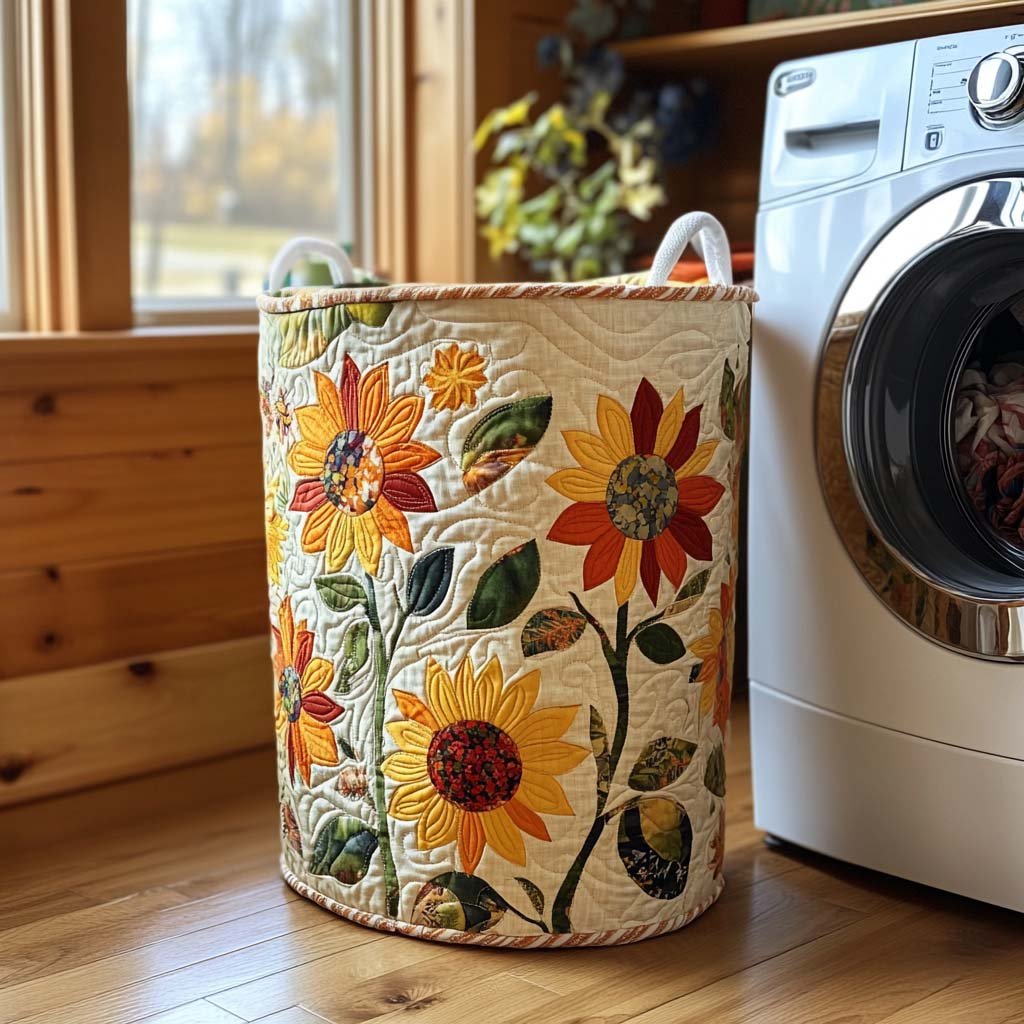 Golden Hour Quilted Laundry Basket Merch For Home And Living