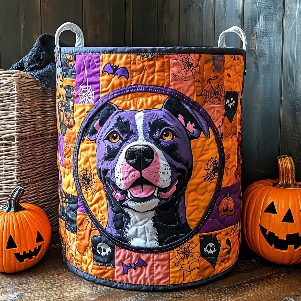 Purple Pitty Quilted Laundry Basket Merch For Family