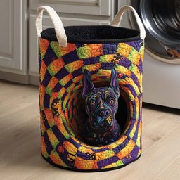 Pitbull Spiral Grin Quilted Laundry Basket Great Stocking Stuffer