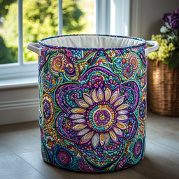 Floral Echo Quilted Laundry Basket Winter Merch Essentials