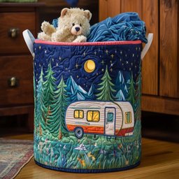 Moonlight Camp Quilted Laundry Basket Mother�s Day Merch Gift