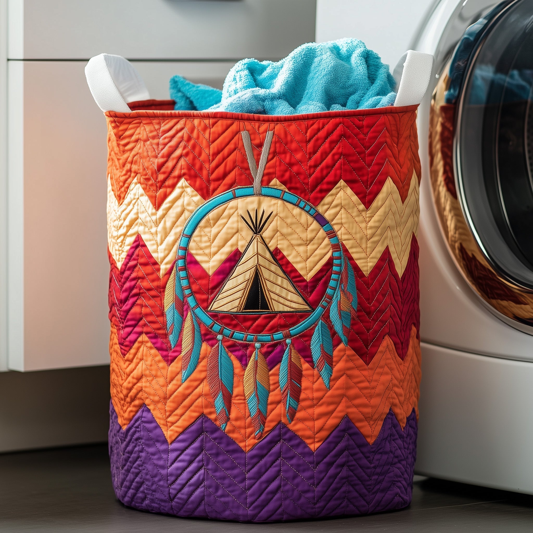 Tribal Soul Dreamcatcher Quilted Laundry Basket Mother�s Day Merch Gift