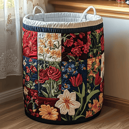 Petal Charm Quilted Laundry Basket Must-Have Home Essential