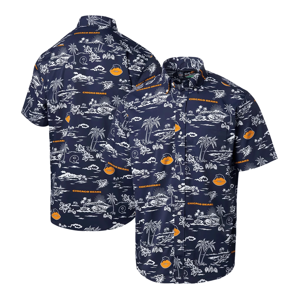 Reyn Spooner Chicago Bears Merch Hawaiian Shirt Throwback Kekai Aloha Shirt Gift For Football Lovers