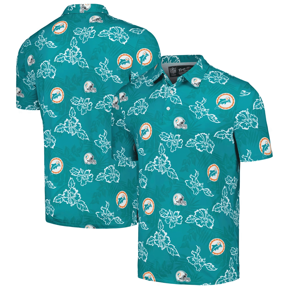 Reyn Spooner Miami Dolphins Merch Aqua Throwback Pua Performance Polo Shirt Gift For Dad_