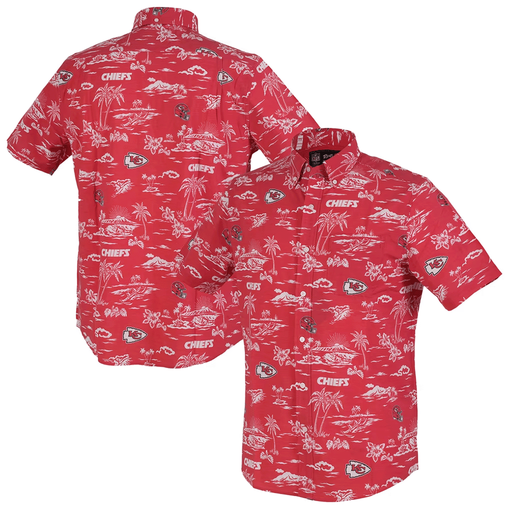 Reyn Spooner Kansas City Chiefs Merch Hawaiian Shirt Kekai Performance Aloha Shirt Chiefs Football Fans Gift