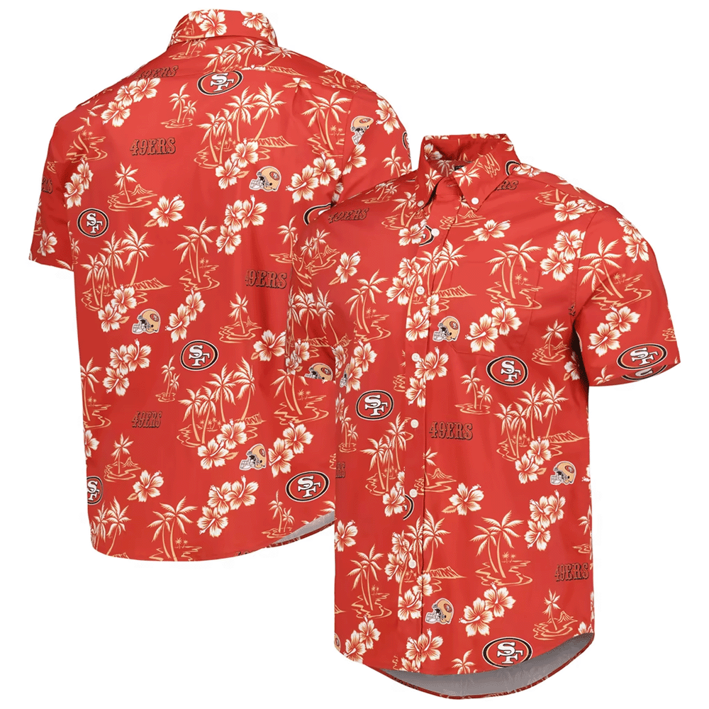Reyn Spooner San Francisco 49ers Merch Hawaiian Shirt Scarlet Kekai Aloha Shirt Gift For Husbands_