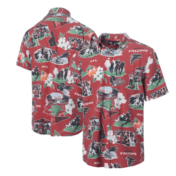 Reyn Spooner Atlanta Falcons Merch Hawaiian Shirt Red Scenic Aloha Shirt Gift For Mens_