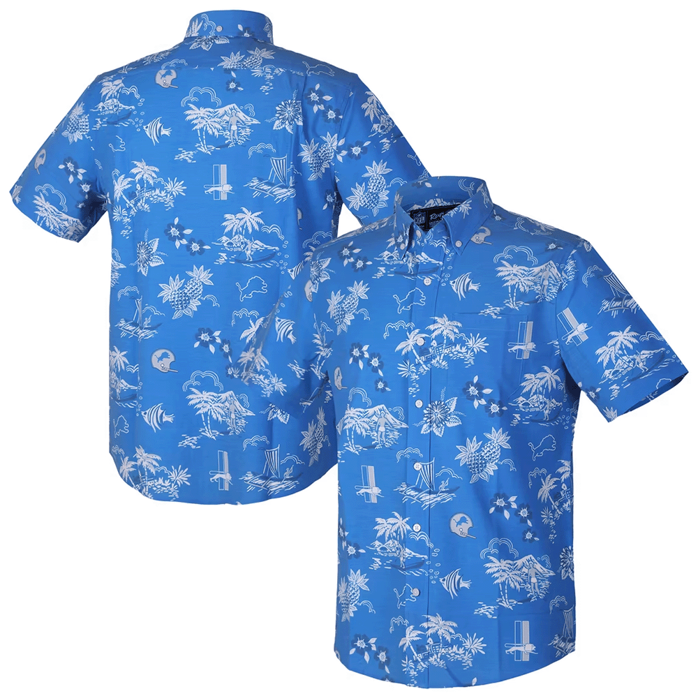 Reyn Spooner Detroit Lions Merch Hawaiian Shirt Throwback Kekai Performance Aloha Shirt Best Gift_