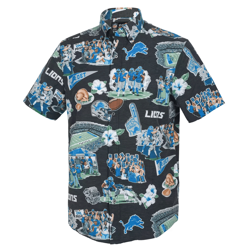 Reyn Spooner Detroit Lions Merch Hawaiian Shirt  Scenic Aloha Shirt Summer Gift For Fans_