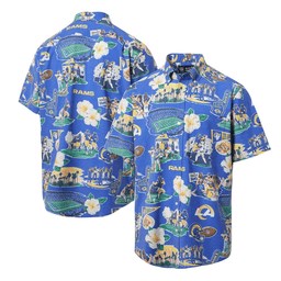 Reyn Spooner Los Angeles Rams Merch Hawaiian Shirt Royal Scenic Aloha Shirt Football Fans Gift_