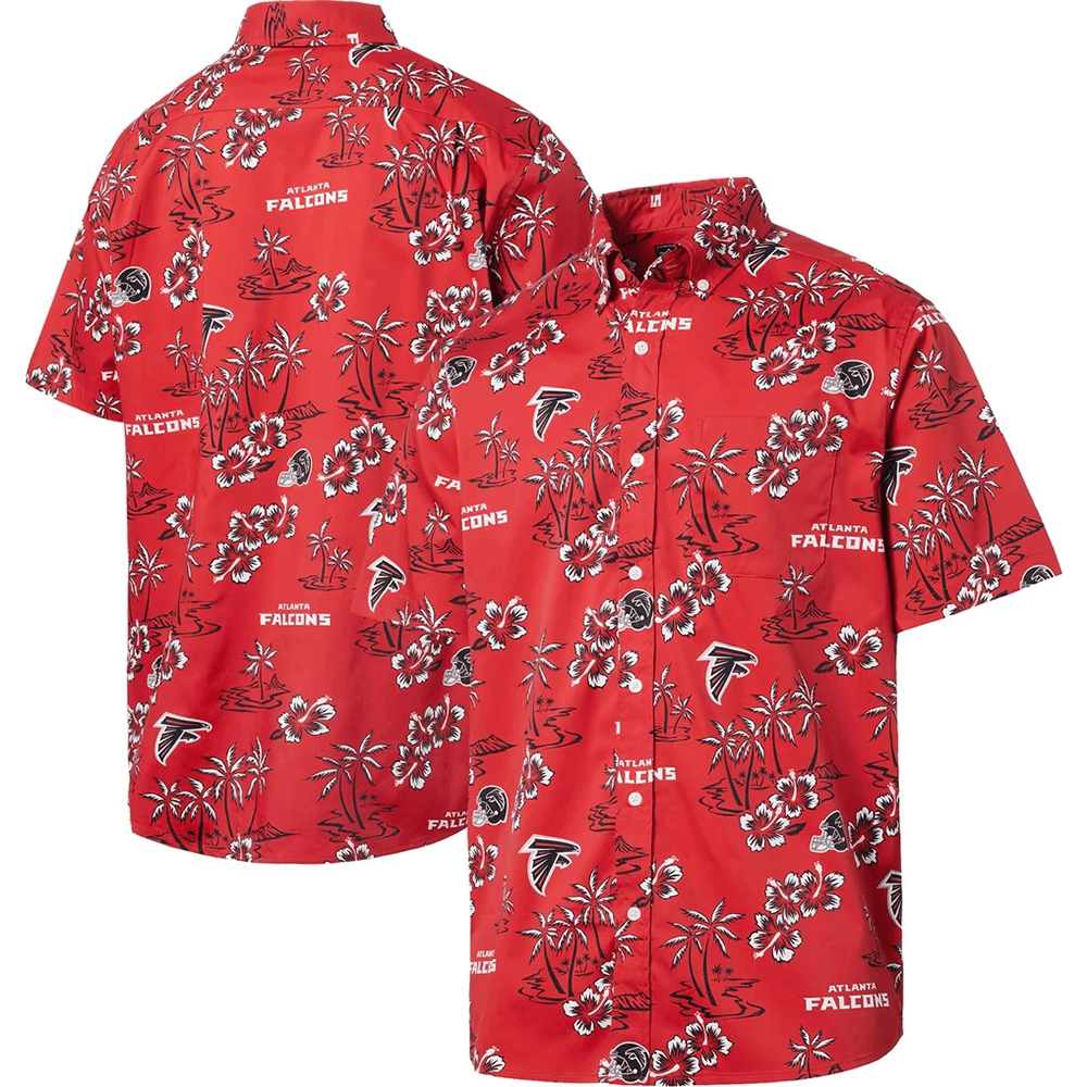 Reyn Spooner Atlanta Falcons Merch Hawaiian Shirt Red Kekai Aloha Shirt Gift For Brothers_