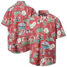 San Francisco 49ers Merch Reyn Spooner Red Scenic Aloha Shirt Gift For Sport Mens_