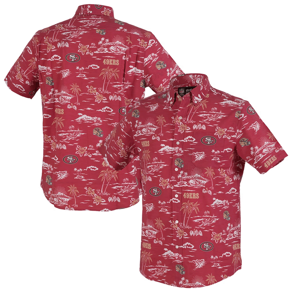 Reyn Spooner San Francisco 49ers Merch Hawaiian Shirt Scarlet Kekai Aloha Shirt Dad Gift_