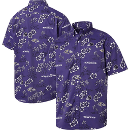 Reyn Spooner Baltimore Ravens Merch Hawaiian Shirt Purple Kekai Aloha Shirt Present For Football Lovers_