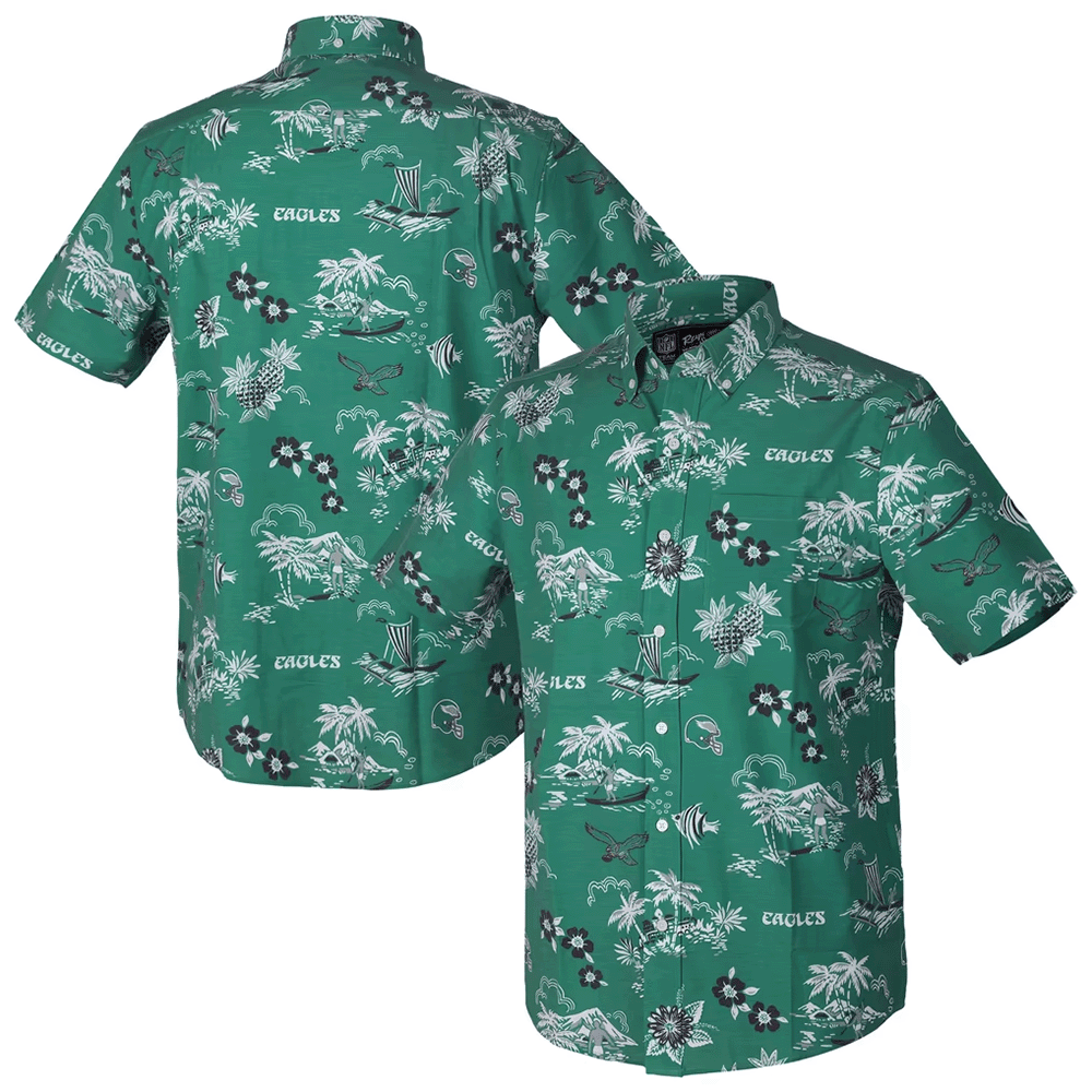 Reyn Spooner Philadelphia Eagles Merch Hawaiian Shirt Eagles Football Topical Aloha Shirt Mens Gift_