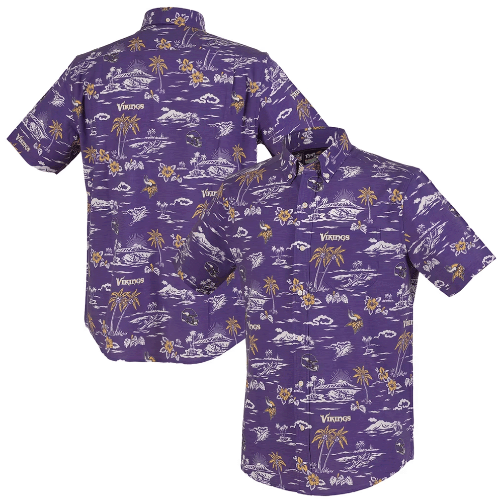 Reyn Spooner Minnesota Vikings Merch Hawaiian Shirt Kekai Performance Aloha Shirt Gift For Him