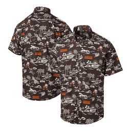 Reyn Spooner Cleveland Browns Merch Hawaiian Shirt Throwback Kekai Aloha Shirt Sport Gift Ideas