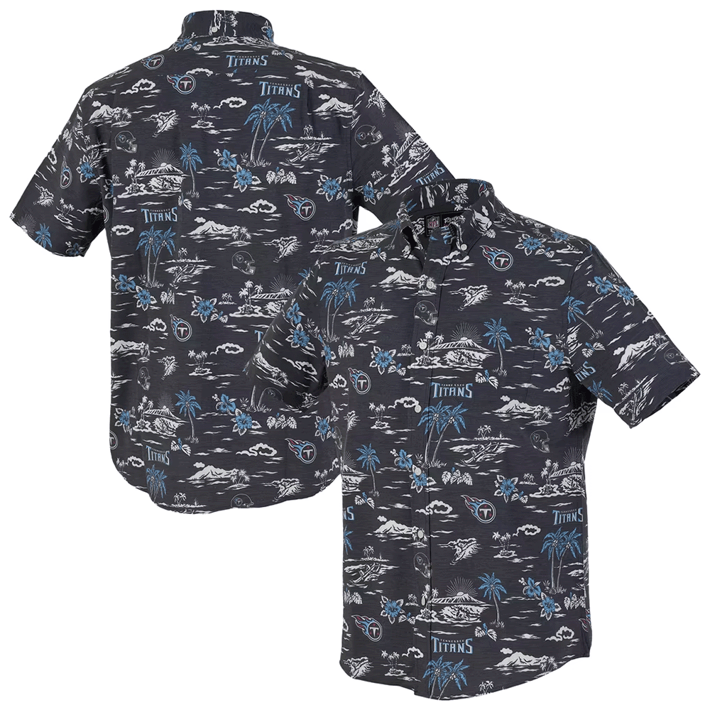 Reyn Spooner Tennessee Titans Merch Hawaiian Shirt Navy Kekai Performance Aloha Shirt Best Gift Ideas_