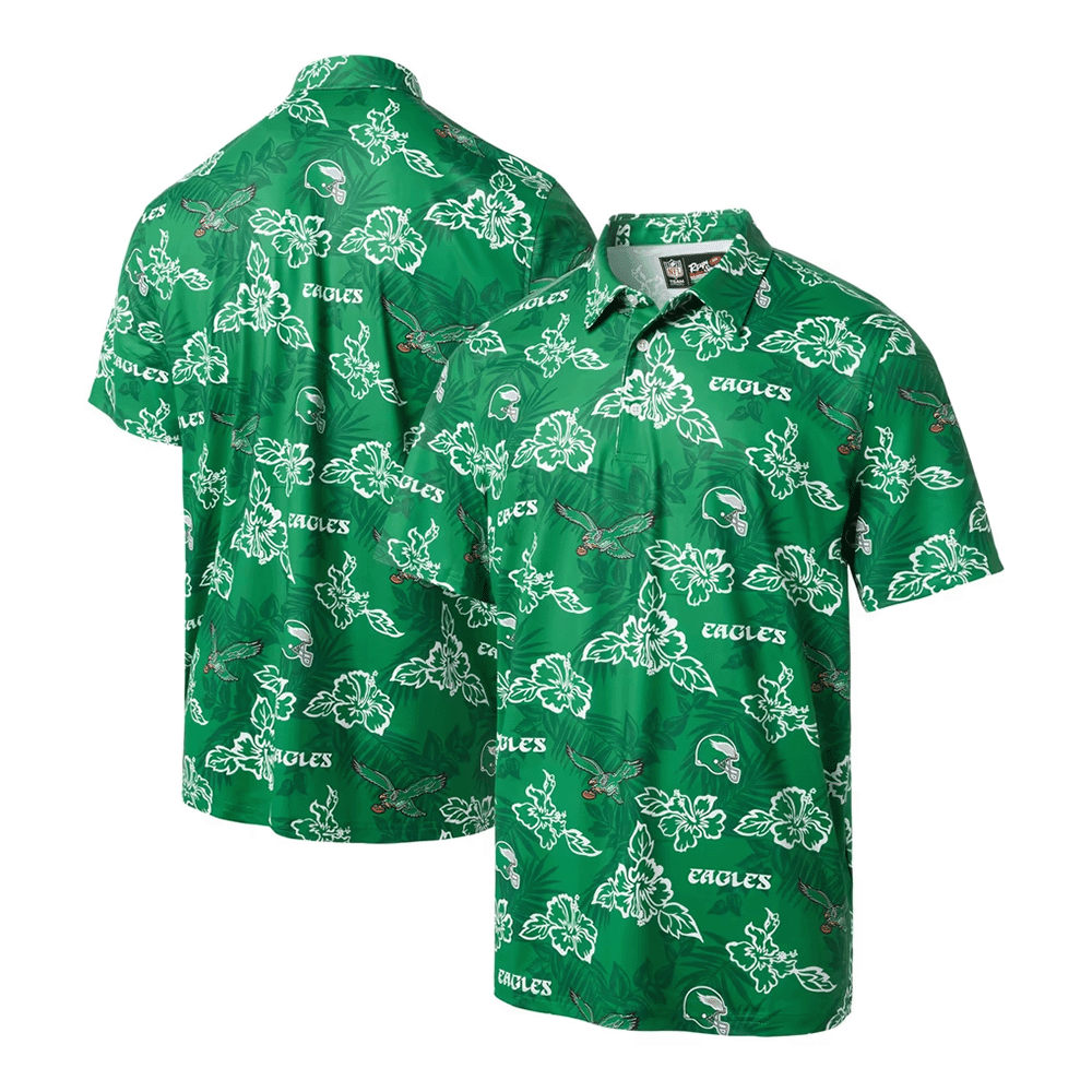 Reyn Spooner Philadelphia Eagles Merch Kelly Green Throwback Pua Polo Shirt Sport Gift_