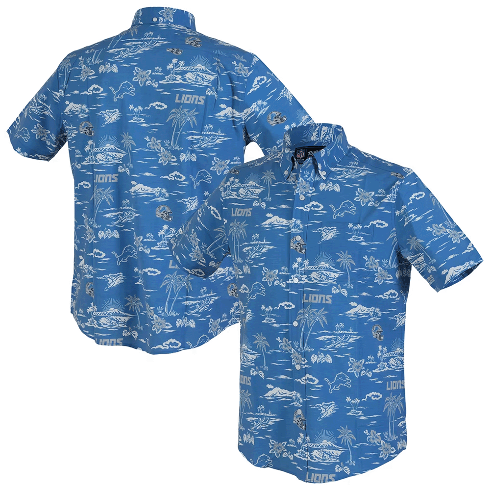 Reyn Spooner Detroit Lions Merch Hawaiian Shirt Kekai Performance Aloha Shirt Football Enthusiast Gift_